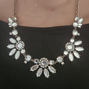 J. Crew Crystal Floral Rhinestone Bib Necklace